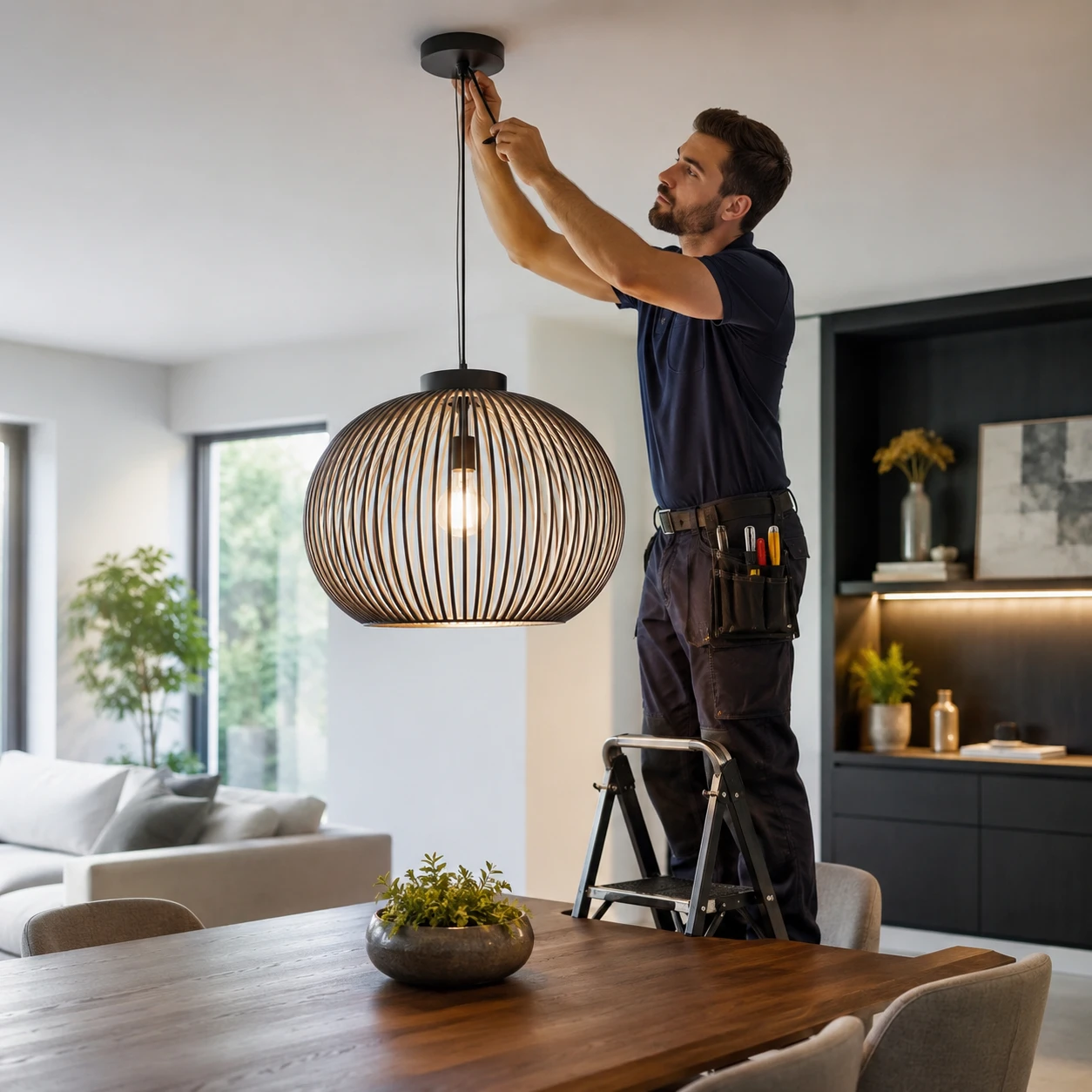 Pose d’un luminaire intérieur standard (logement de plus de 2 ans)