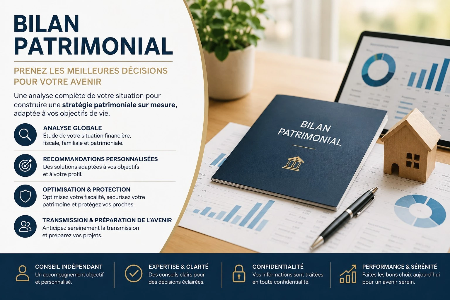 Bilan patrimonial - conseil patrimonial, optimisation fiscale, transmission du patrimoine