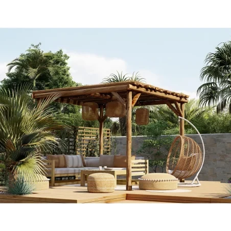 Pergola bois naturel en pin