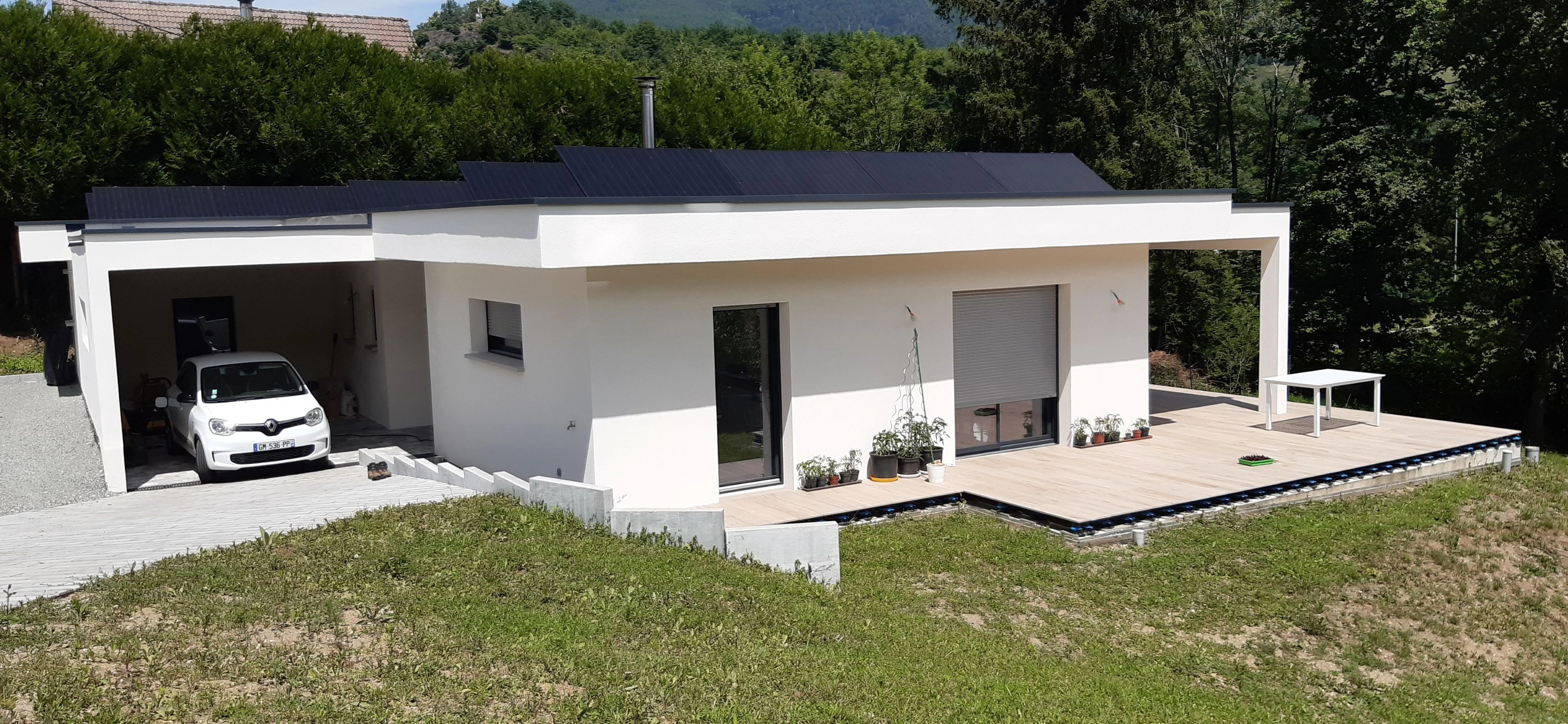 Construction d'une villa contemporaine de plain-pied en Alsace à Fellering (68)