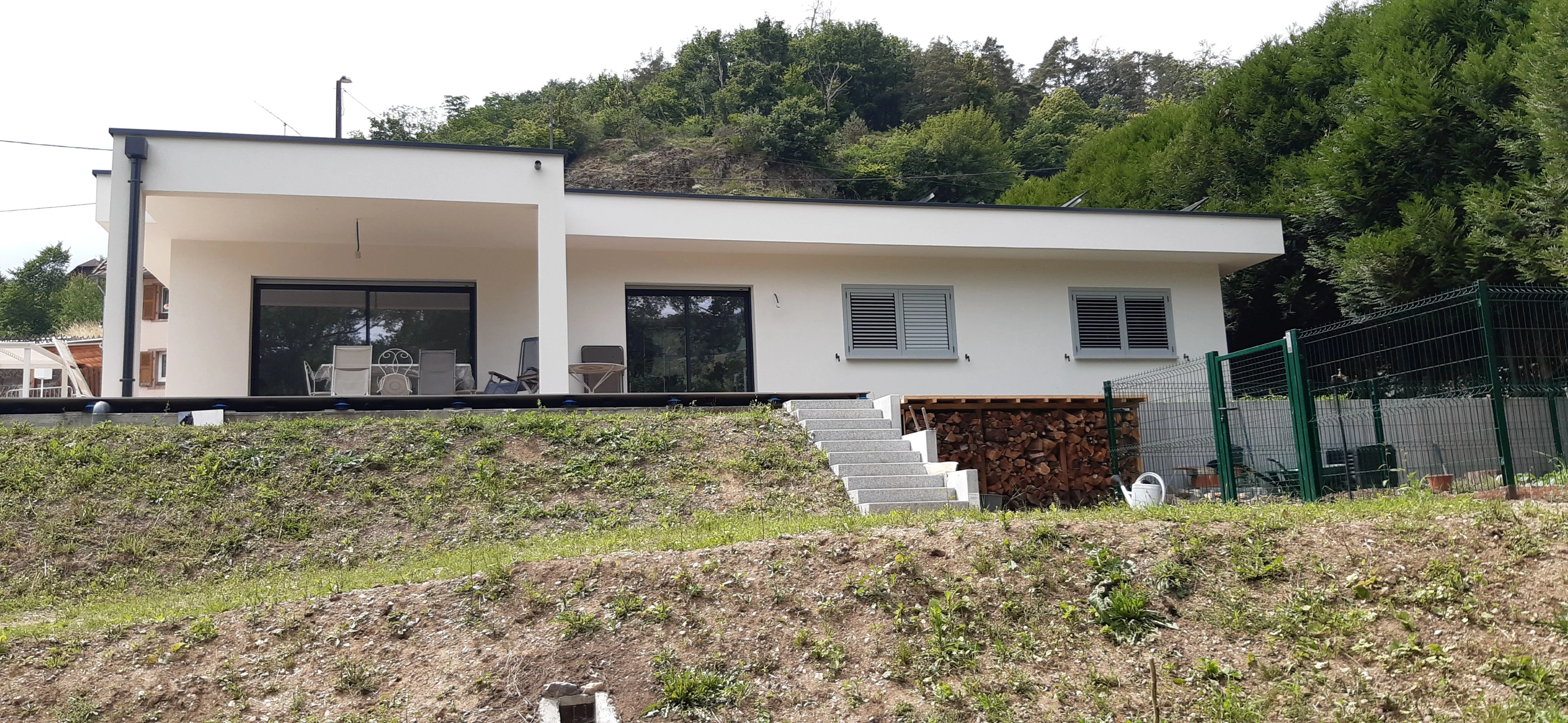 Construction d'une villa contemporaine de plain-pied en Alsace à Fellering (68)