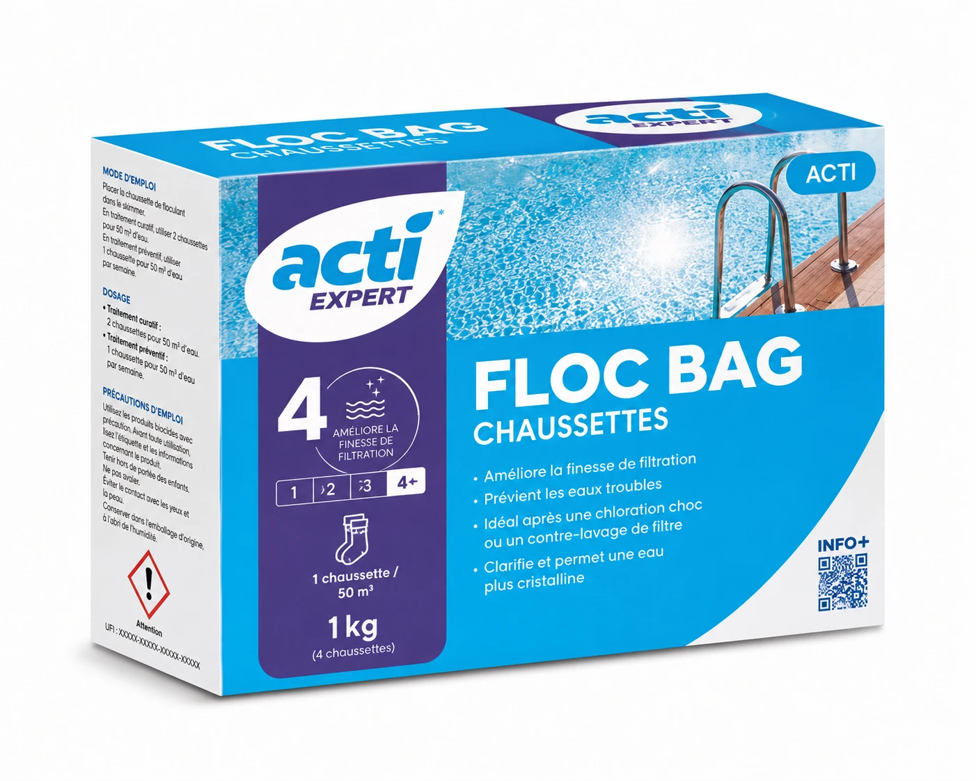 ACTI Floc Bag – Floculant chaussettes – 1 kg
