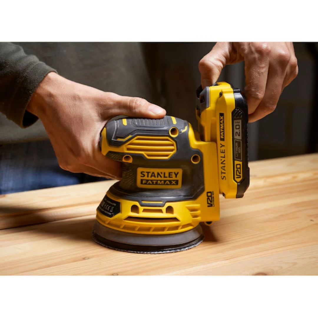 Ponceuse excentrique sans fil STANLEY FATMAX V20 18V 125 mm – SFMCW220B-XJ – Sans batterie ni chargeur