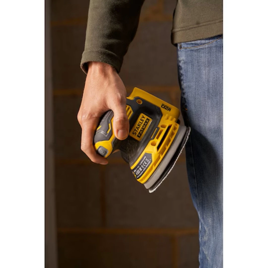 Ponceuse excentrique sans fil STANLEY FATMAX V20 18V 125 mm – SFMCW220B-XJ – Sans batterie ni chargeur