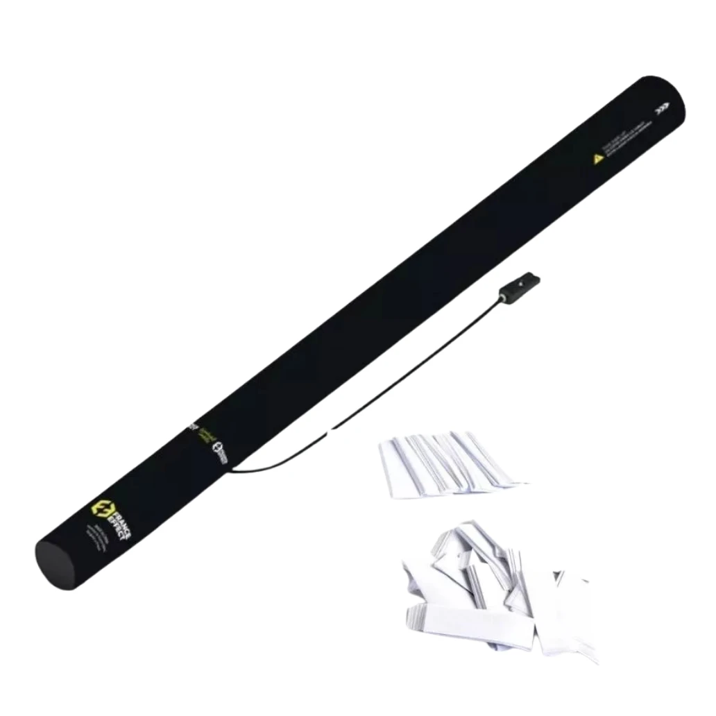 Canon à confettis électrique 80 cm Blanc - Soluble Biodégradable