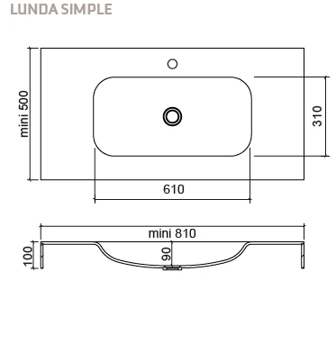 Plan vasque Lunda simple