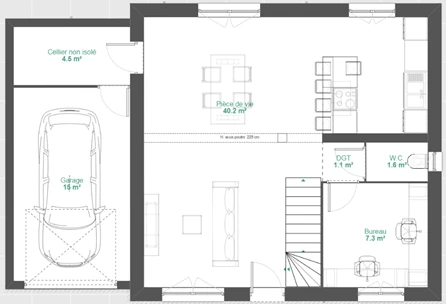 Maison R+1 - 97 M² HABITABLES