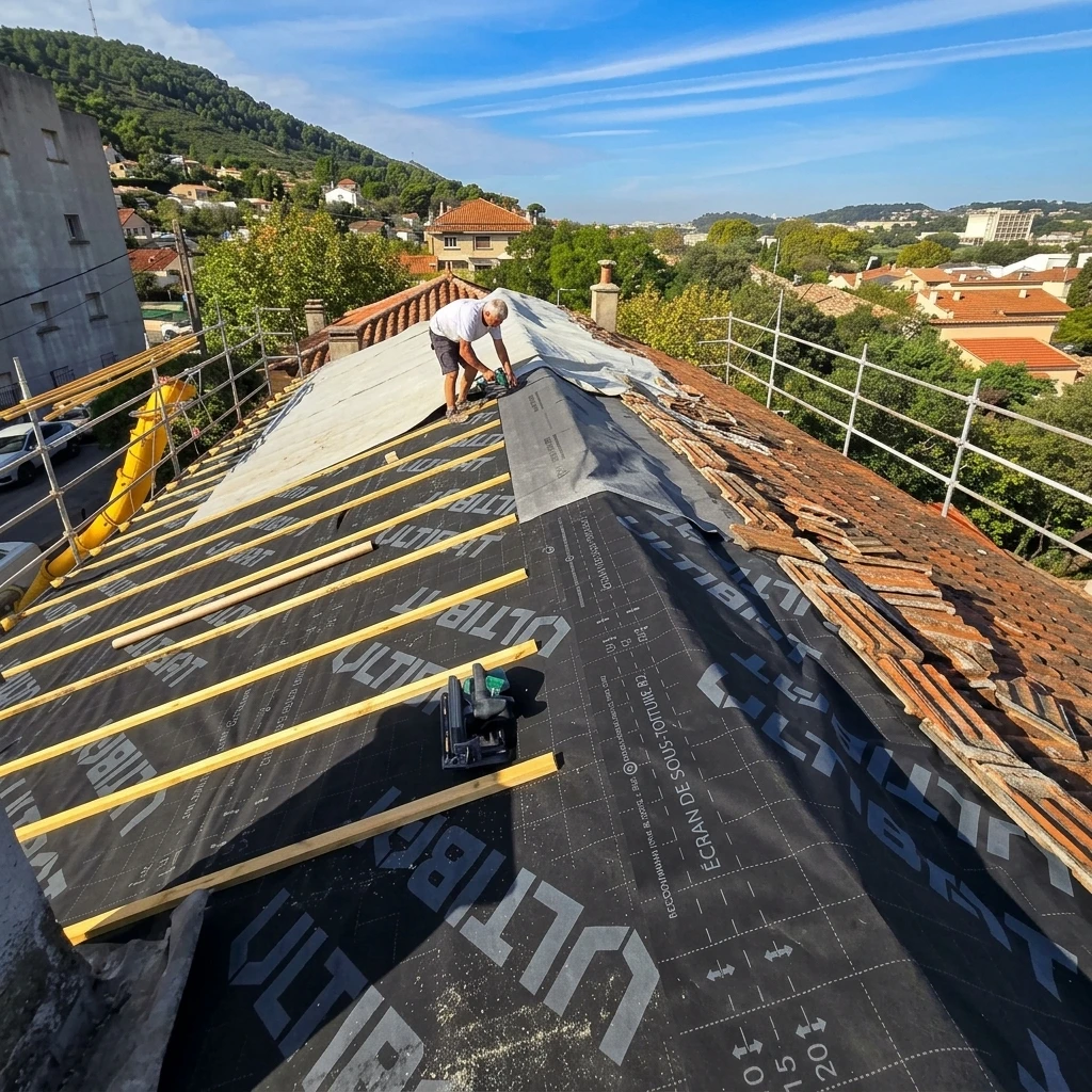 Toiture et couverture : réparation, rénovation complète, pose de Velux et isolation de la toiture par l'extérieur