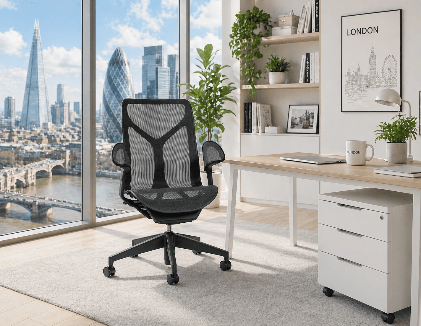 Fauteuil ergonomique Cosm Herman Miller Graphite – Ergonomique, confort intelligent, sans réglage
