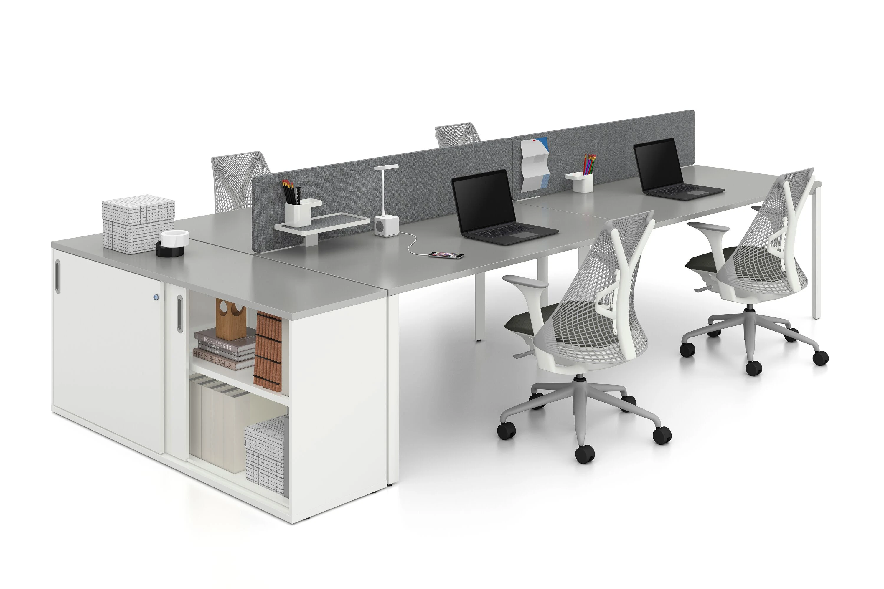 Fauteuil de bureau ergonomique SAYL Herman Miller – Dossier Fog gris clair, assise Phoenix personnalisable