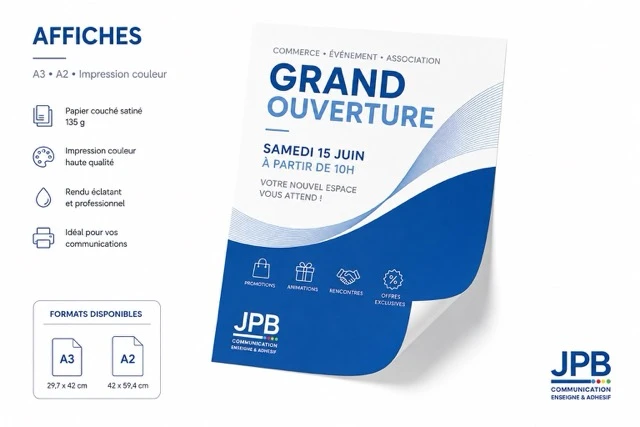 Impression affiche couleur recto format A3
