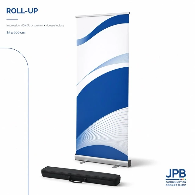 Roll-up professionnel M1 84 × 204 cm – Impression HD + housse