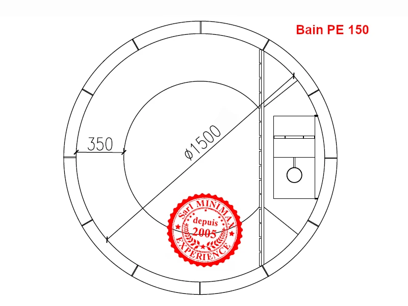 Bain Nordique Bois + Polypropylène 1,90 M