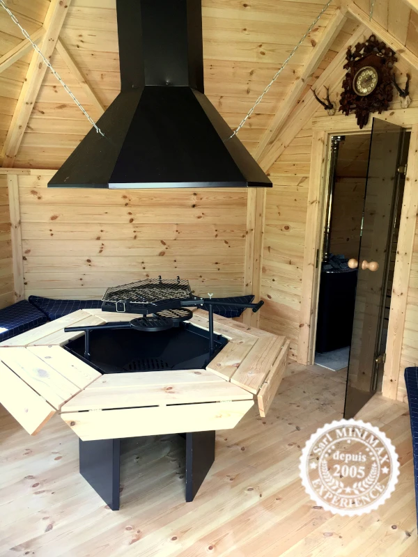 Kota mixte grill 9.2 m² extension sauna 2.50 m