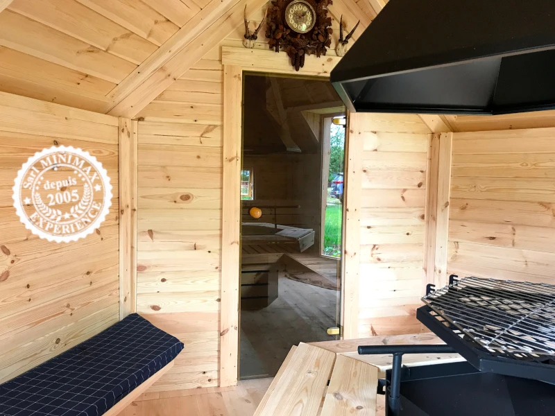 Kota mixte grill 9.2 m² extension sauna 2.50 m