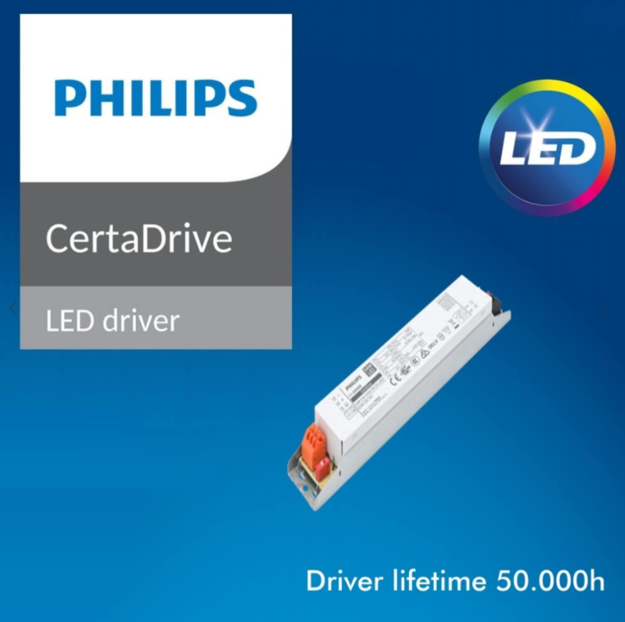 Réglette étanche LED intégrée 50W driver Philips Coreplus-CCT