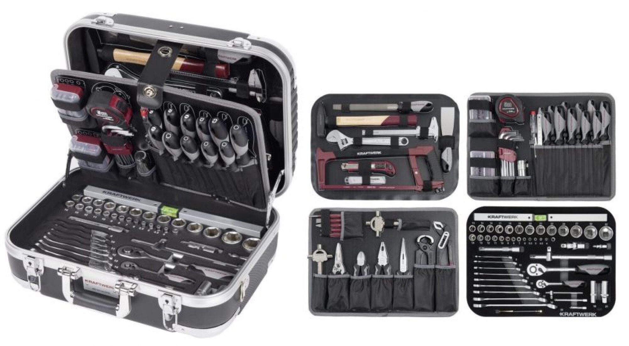 Malette d'outils en ABS 170 pcs 1/4″-1/2″ Basic Line (B100) KRAFTWERK