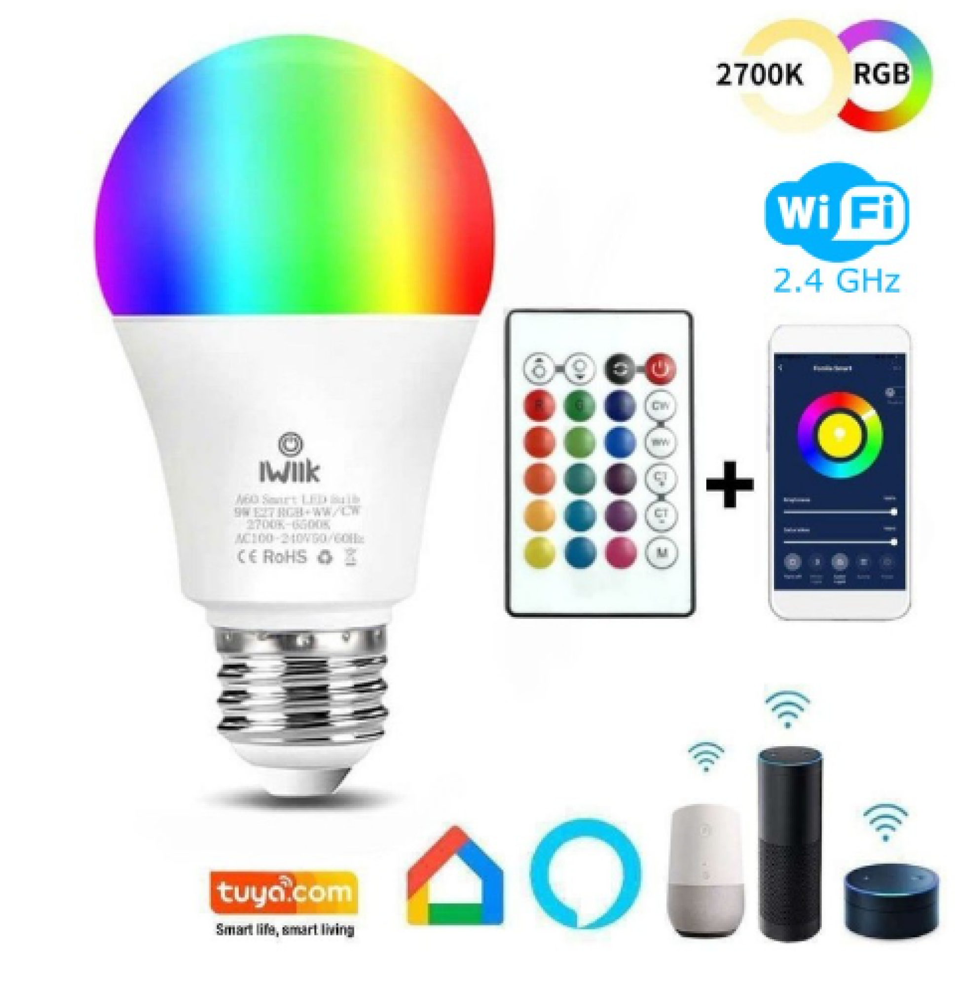 Ampoule E27 RGB avec télécommande