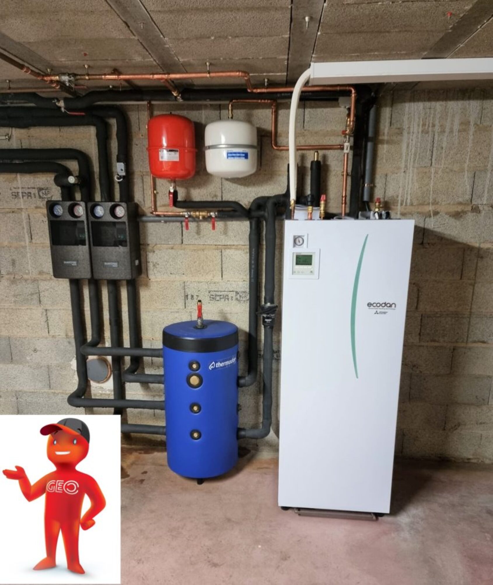 Installation de pompe à chaleur (PAC) AIR-EAU MITSUBISHI ZUBADAN silence à Plobsheim
