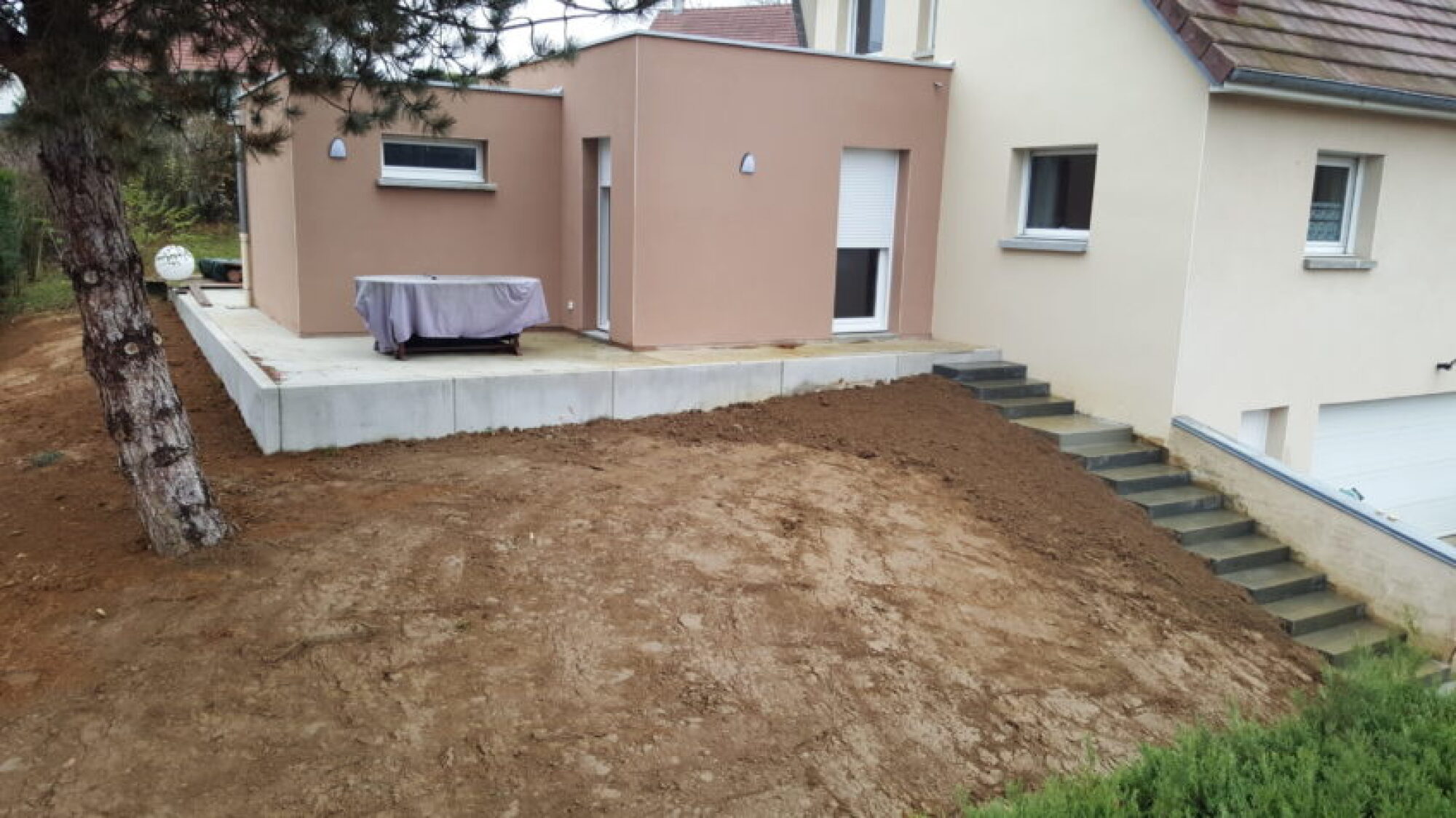 Pose de bloc marche
