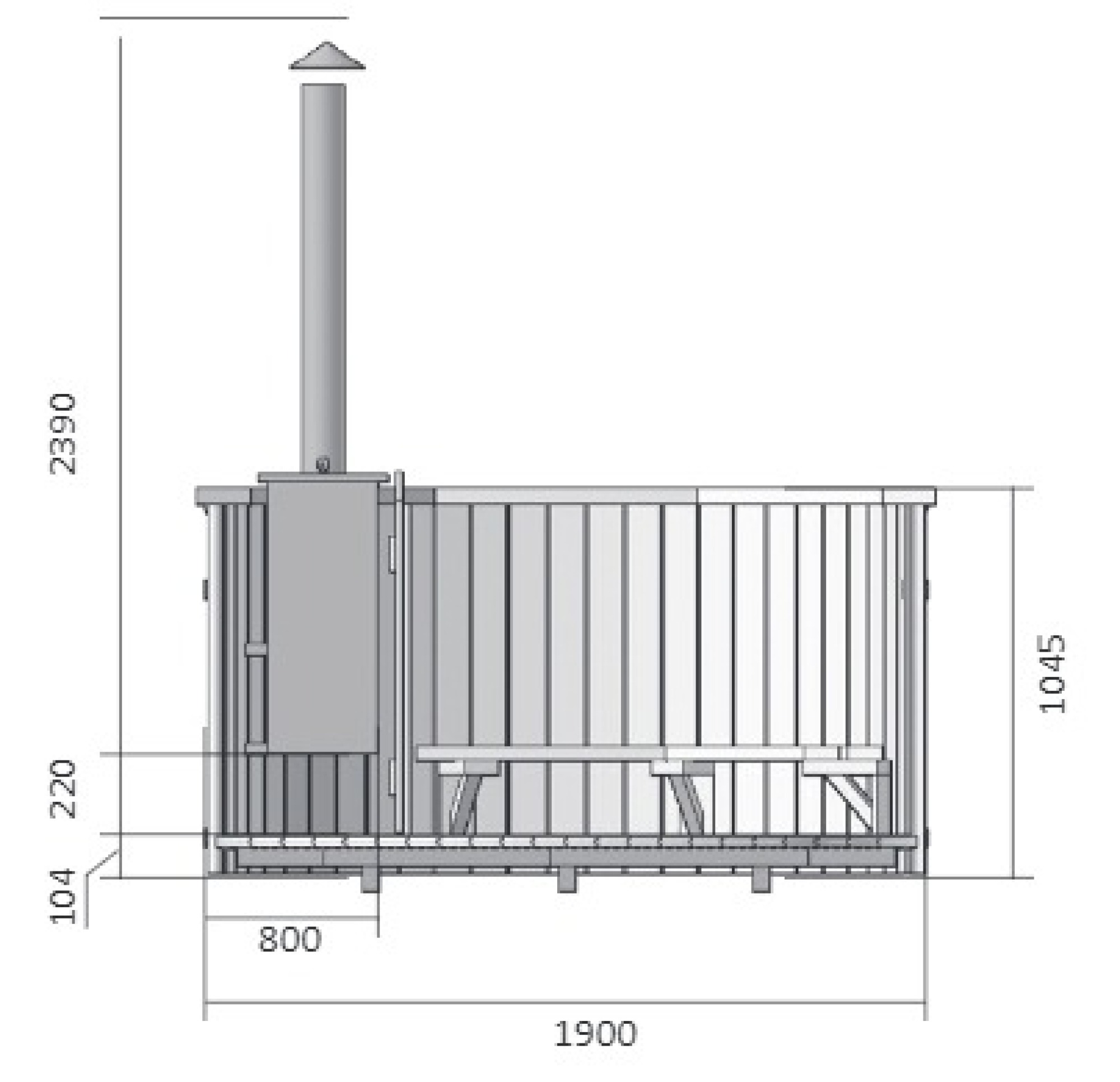 Bain chaud 1,90 M