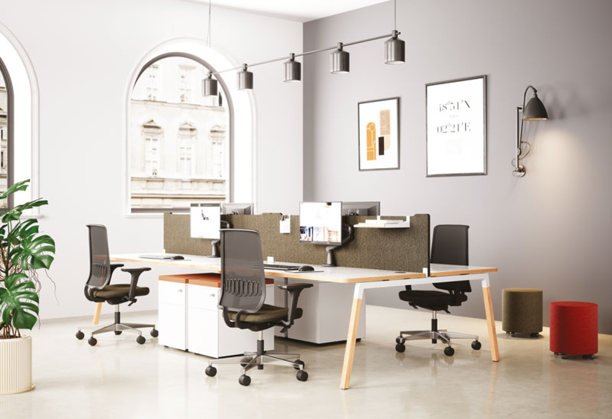 Bureau Cinétic pied à bois