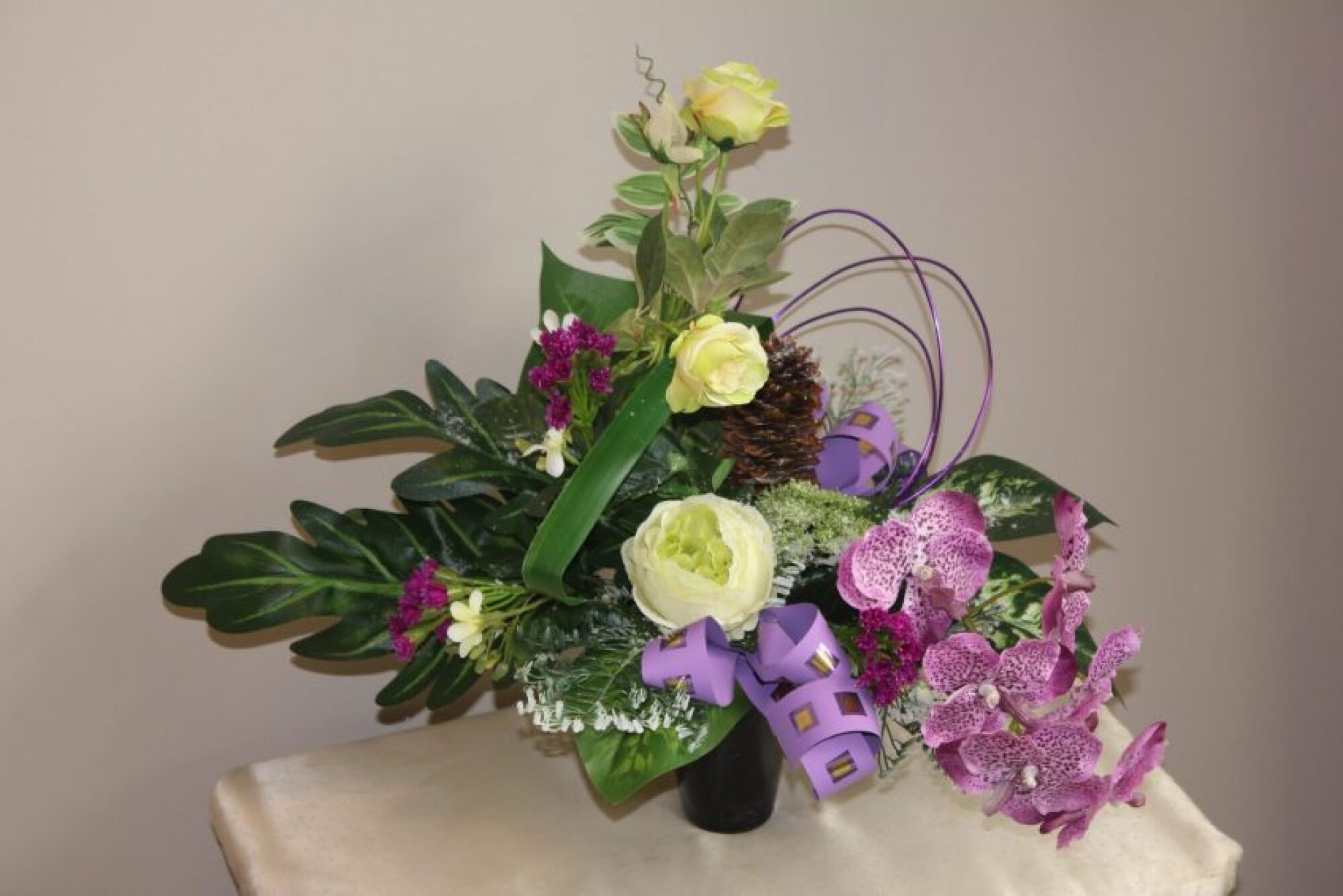 Bouquet avec vase