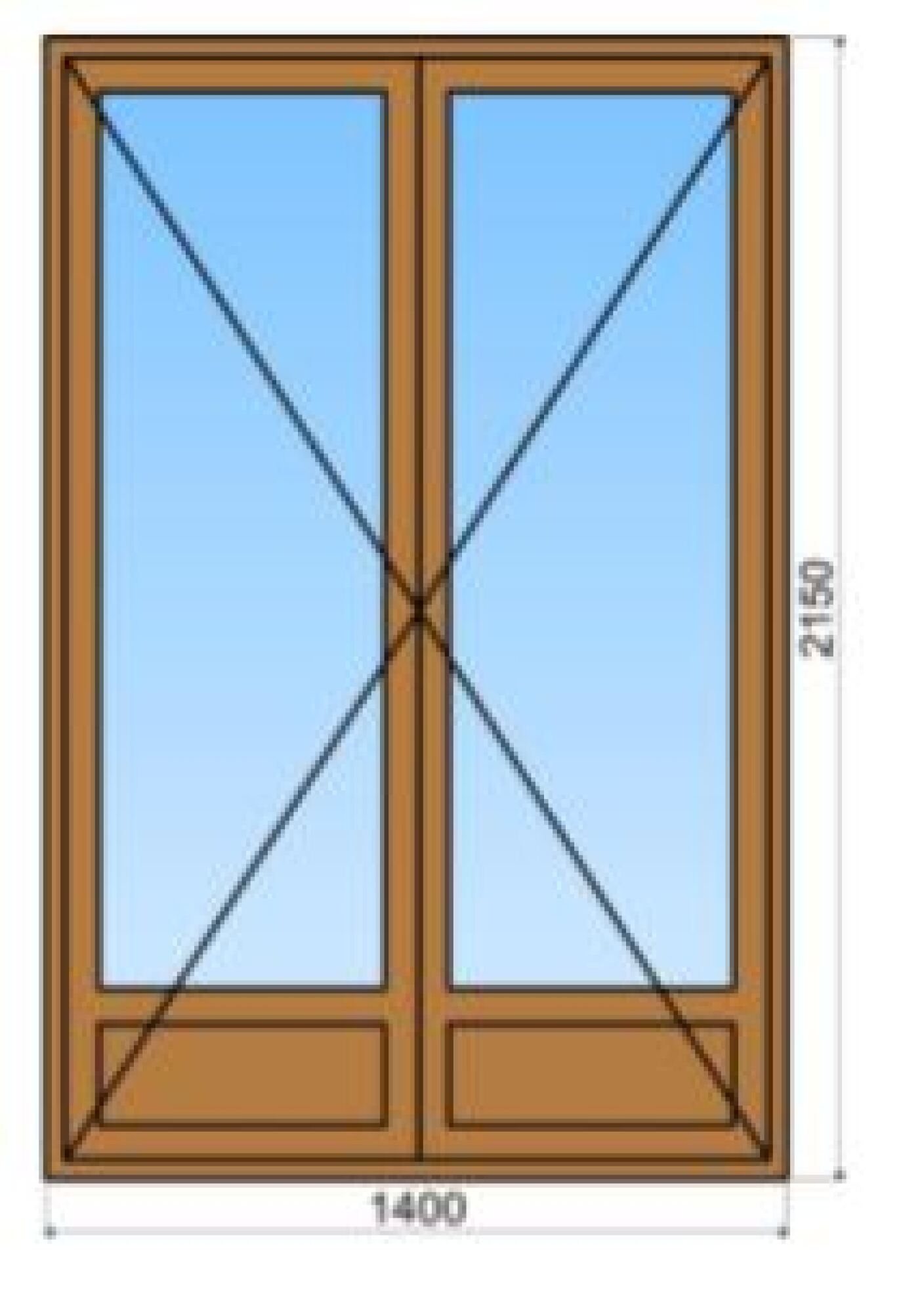 Porte-fenêtre bois 2 vantaux