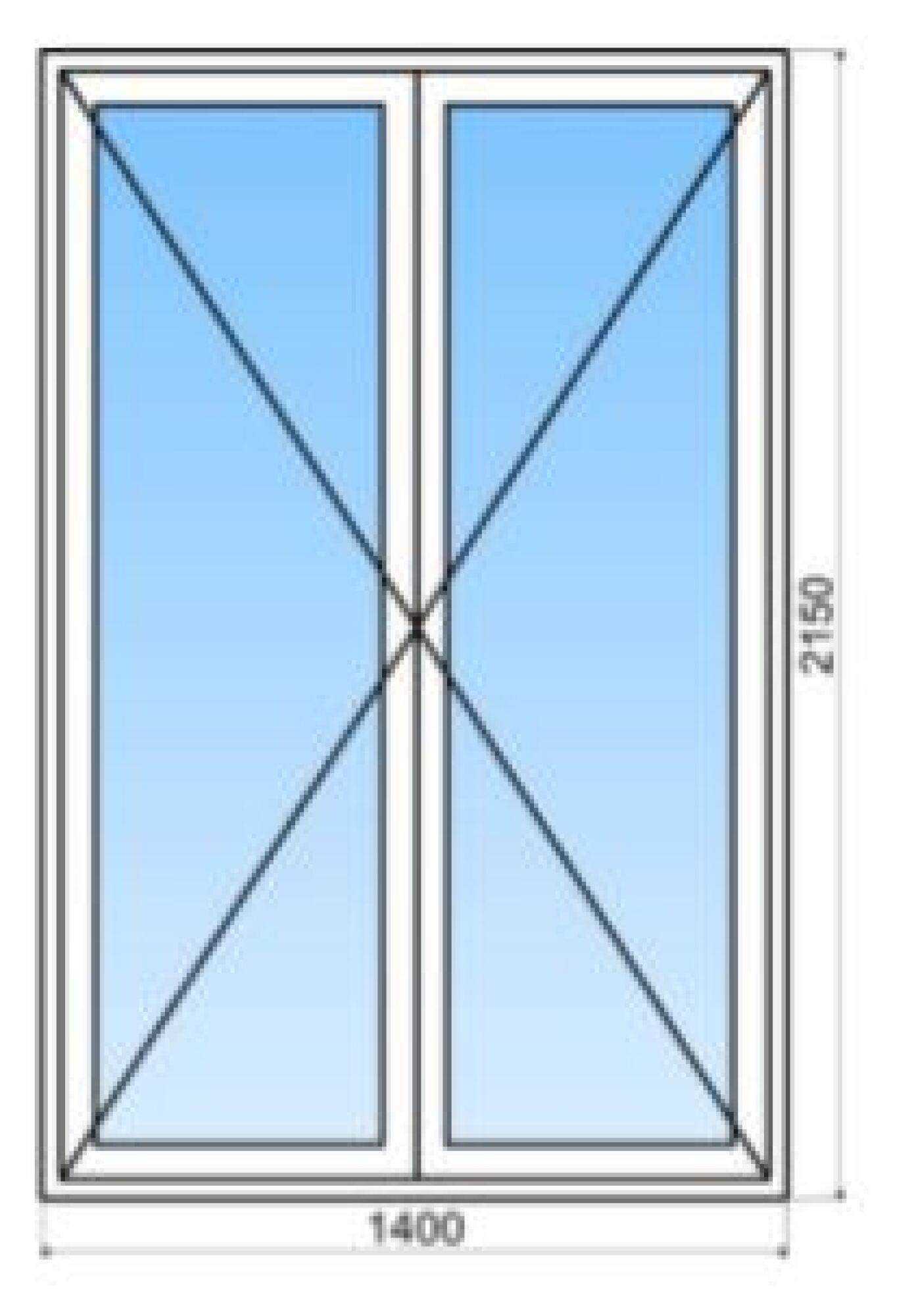 Porte-fenêtre PVC 2 vantaux – Clairs de vitrage égaux