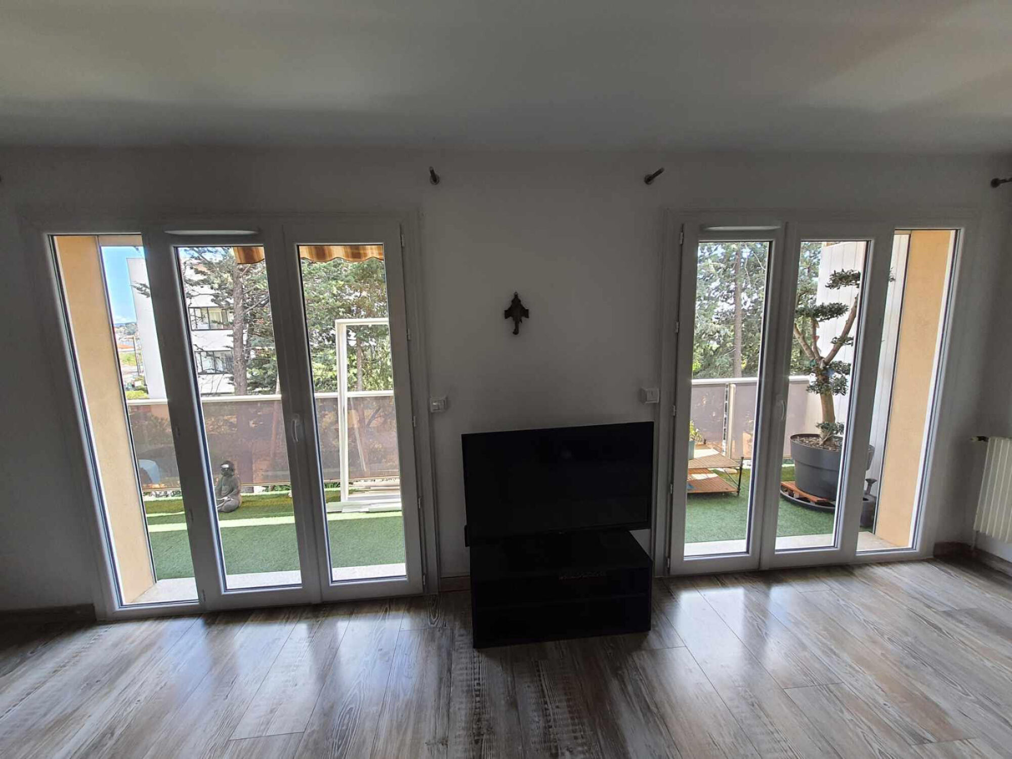 Porte-fenêtre PVC 2 vantaux et fixe