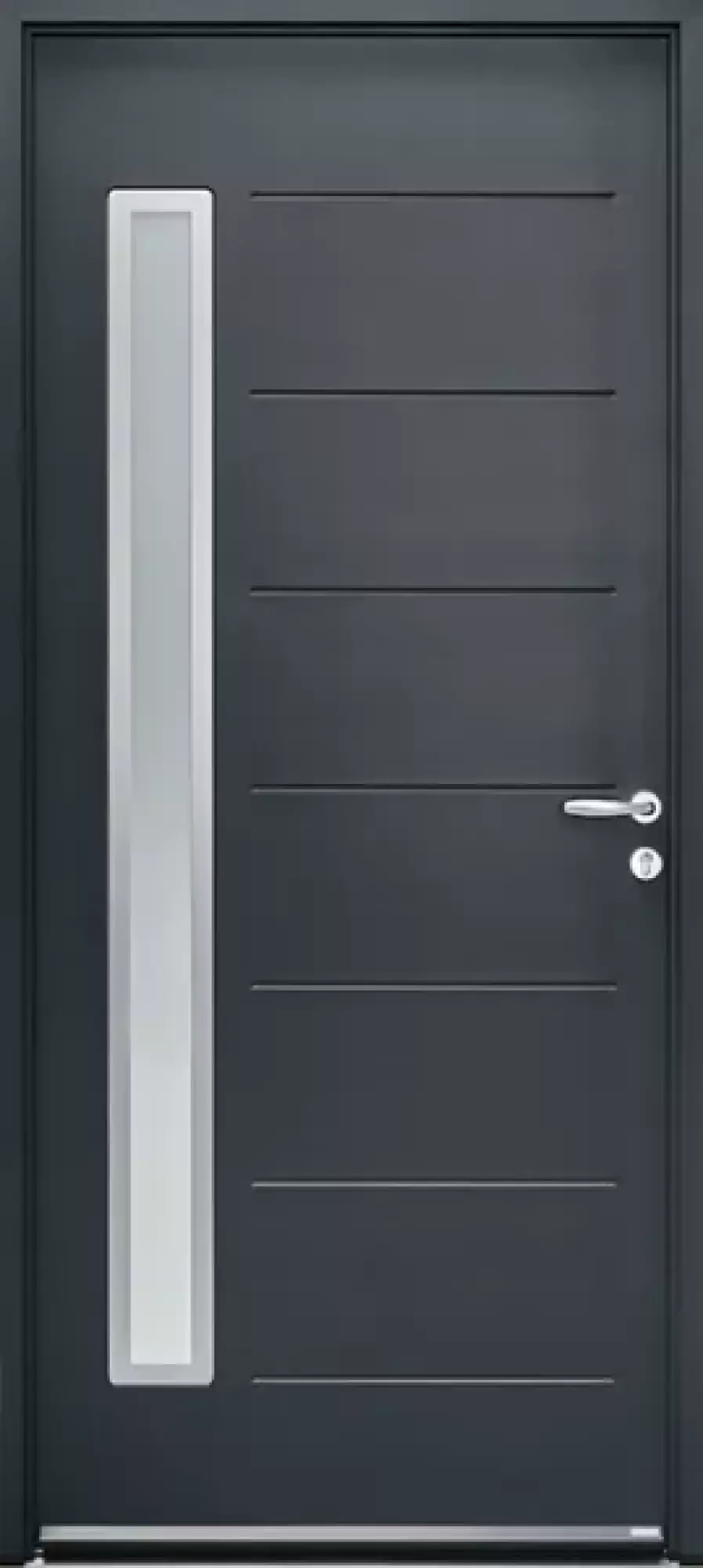 Porte d’entrée acier ORDONNEE BEL’M – Largeur 900mm x Hauteur 2150mm – RAL 7016 texturé