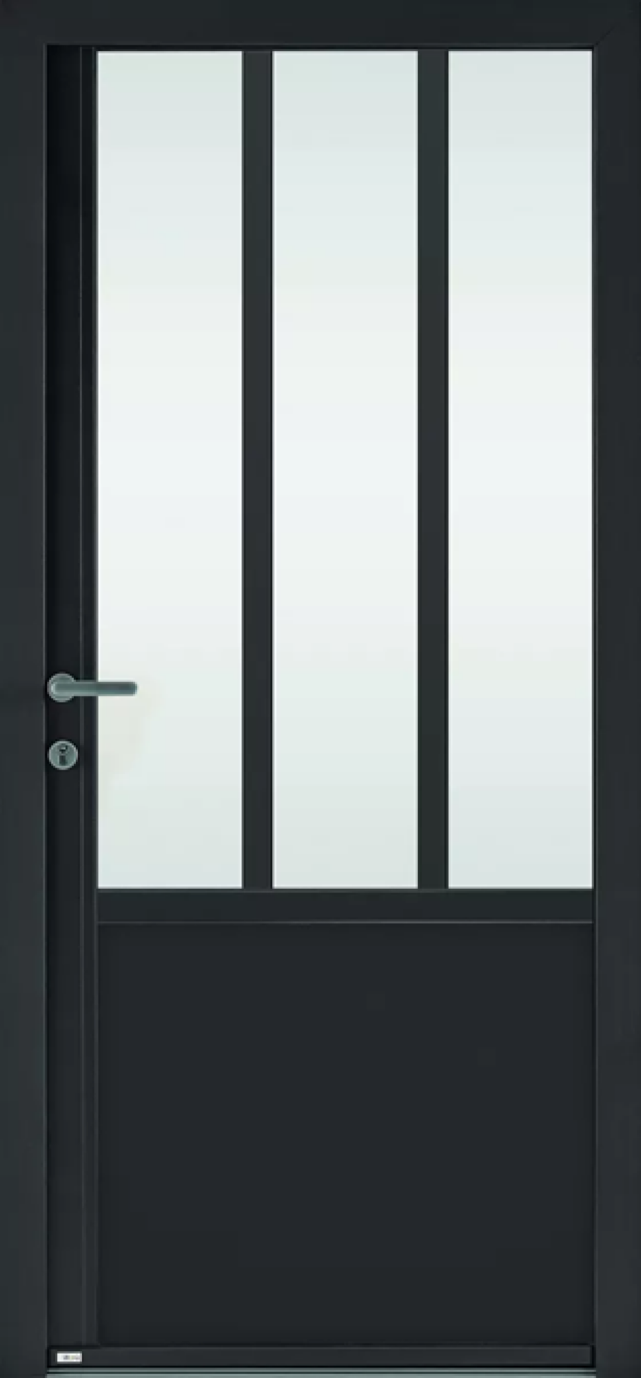 Porte d’entrée aluminium CANDEL 98-LUM ZILTEN – Largeur 900mm x Hauteur 2150mm – RAL 2100 texturé