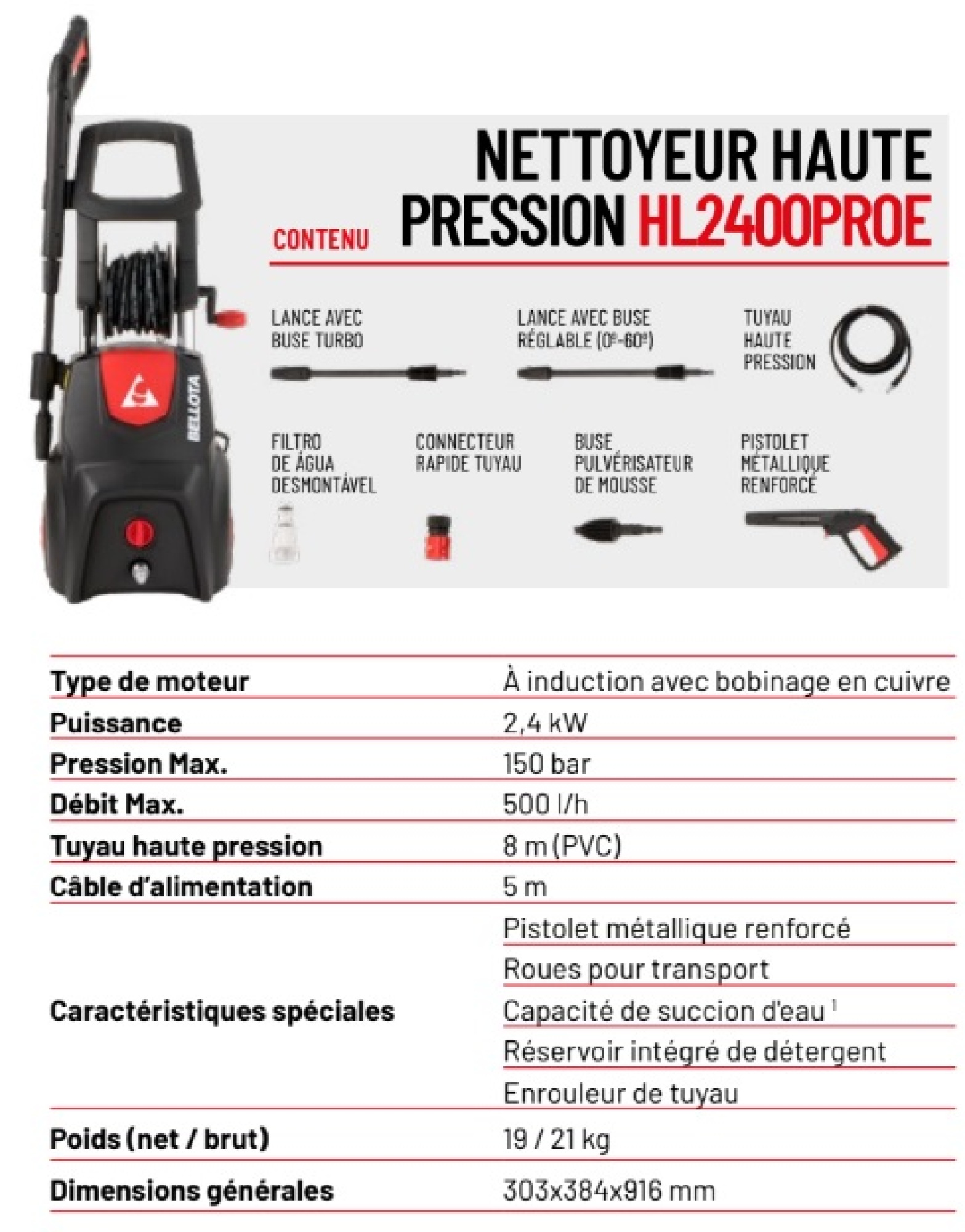 Nettoyeur haute pression HL2400PRO-E