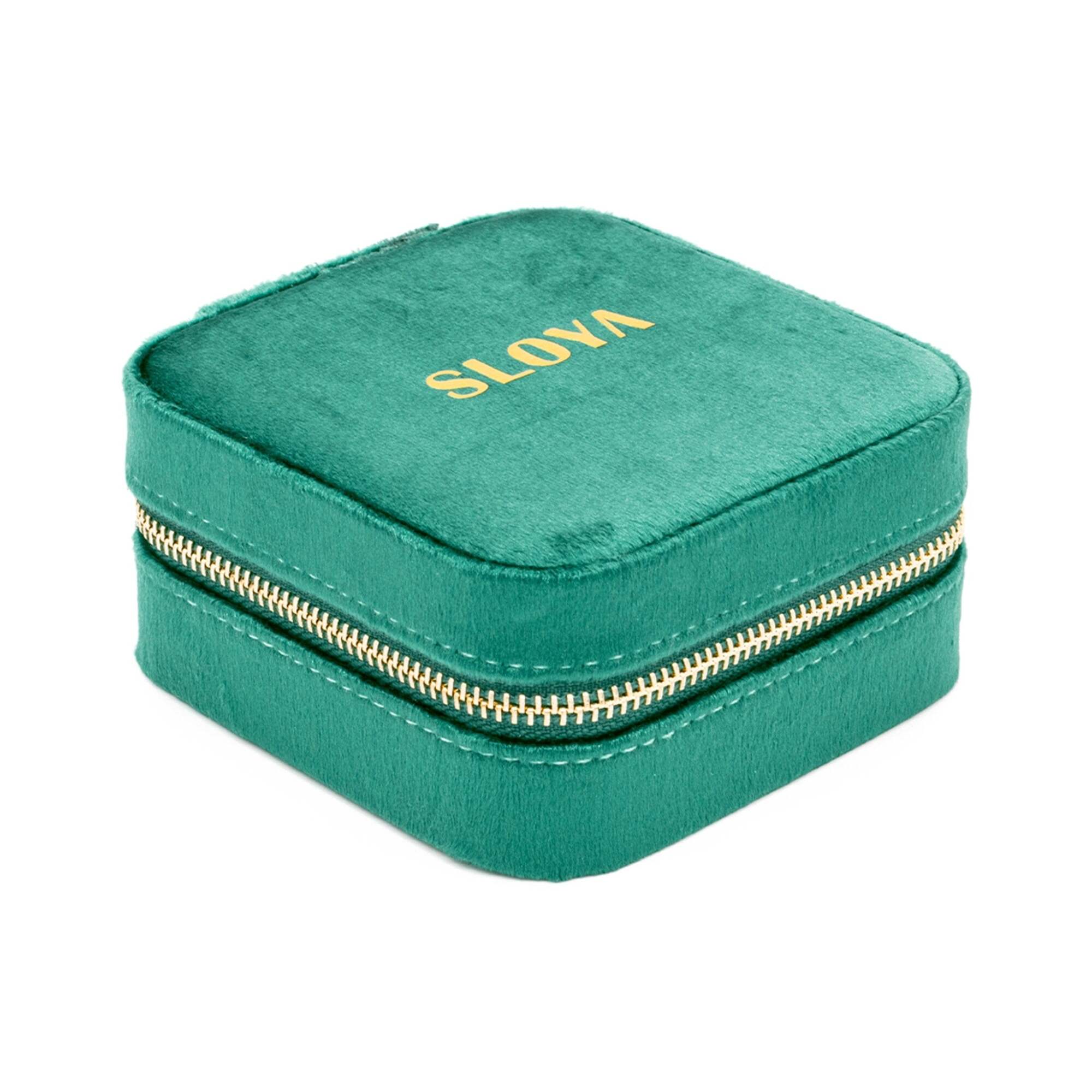 Boîte à bijoux velours vert émeraude