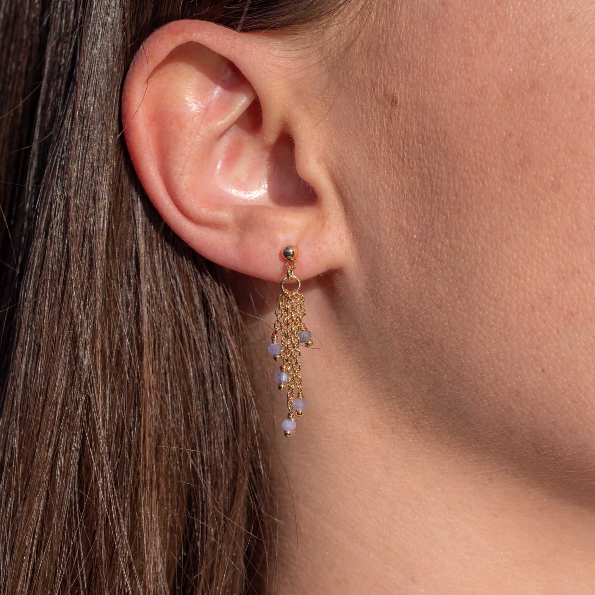 Boucles d'oreilles Bianca en pierres Tanzanite