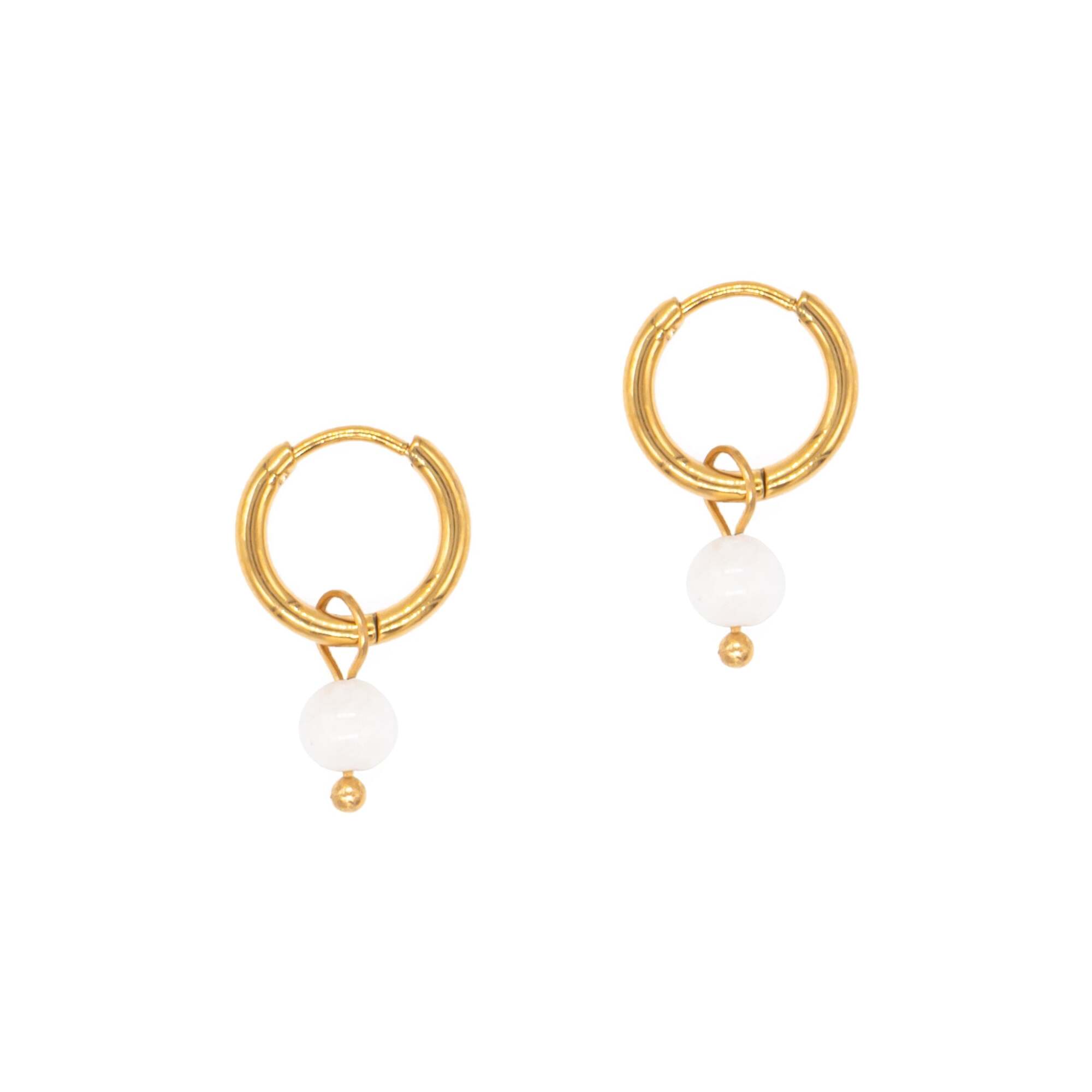 Boucles d'oreilles créoles Serena en Pierres de Lune