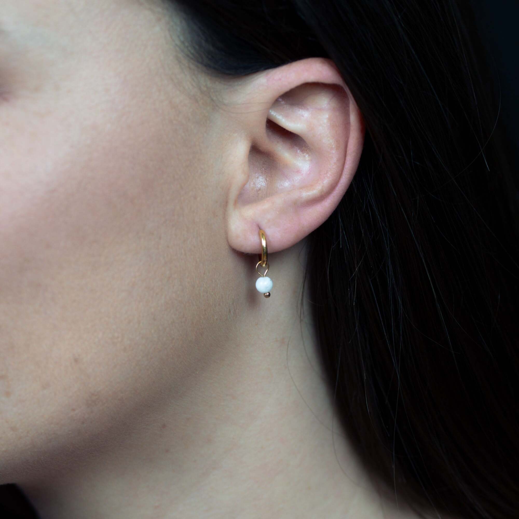 Boucles d'oreilles créoles Serena en Pierres de Lune