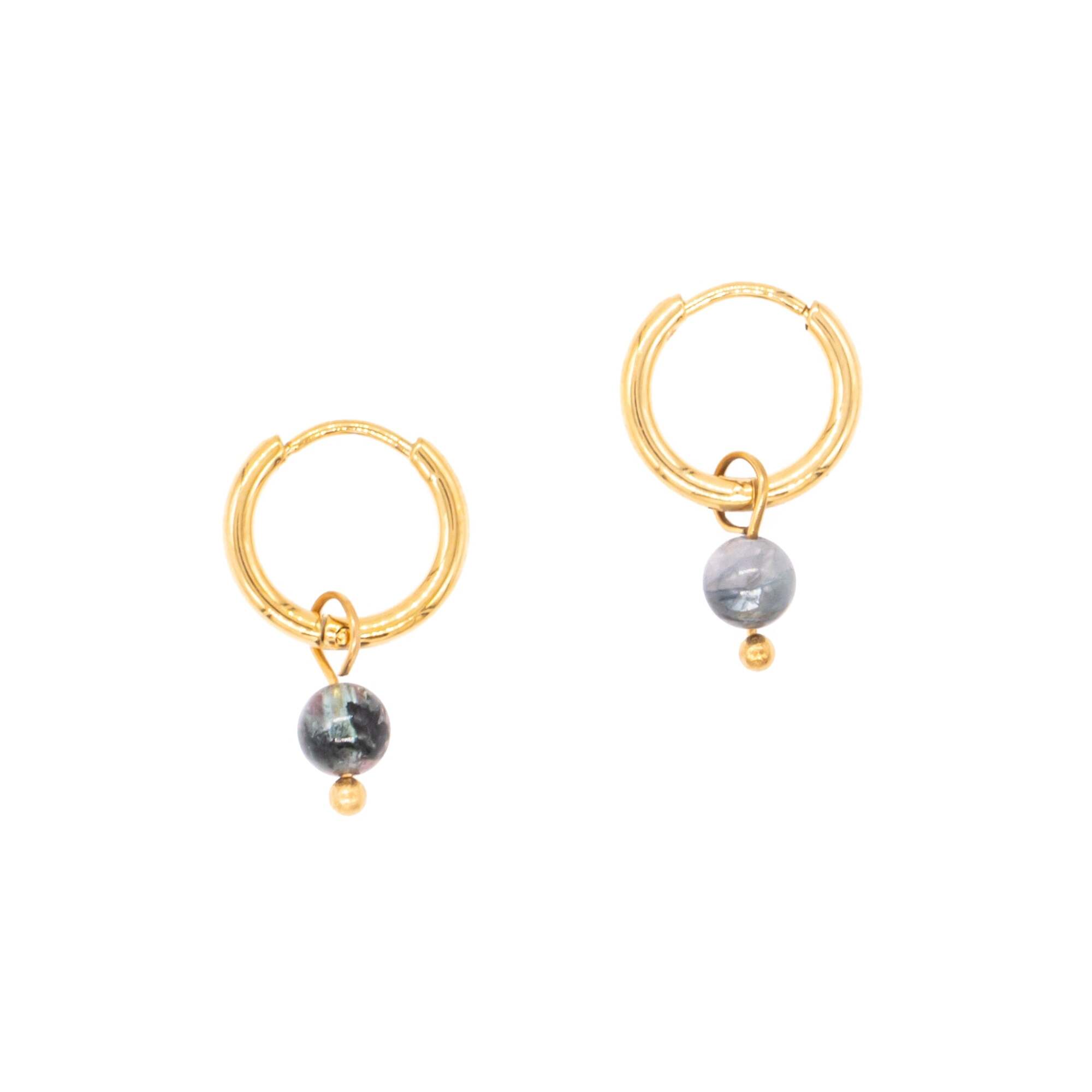 Boucles d'oreilles créoles Serena en pierres Tourmaline