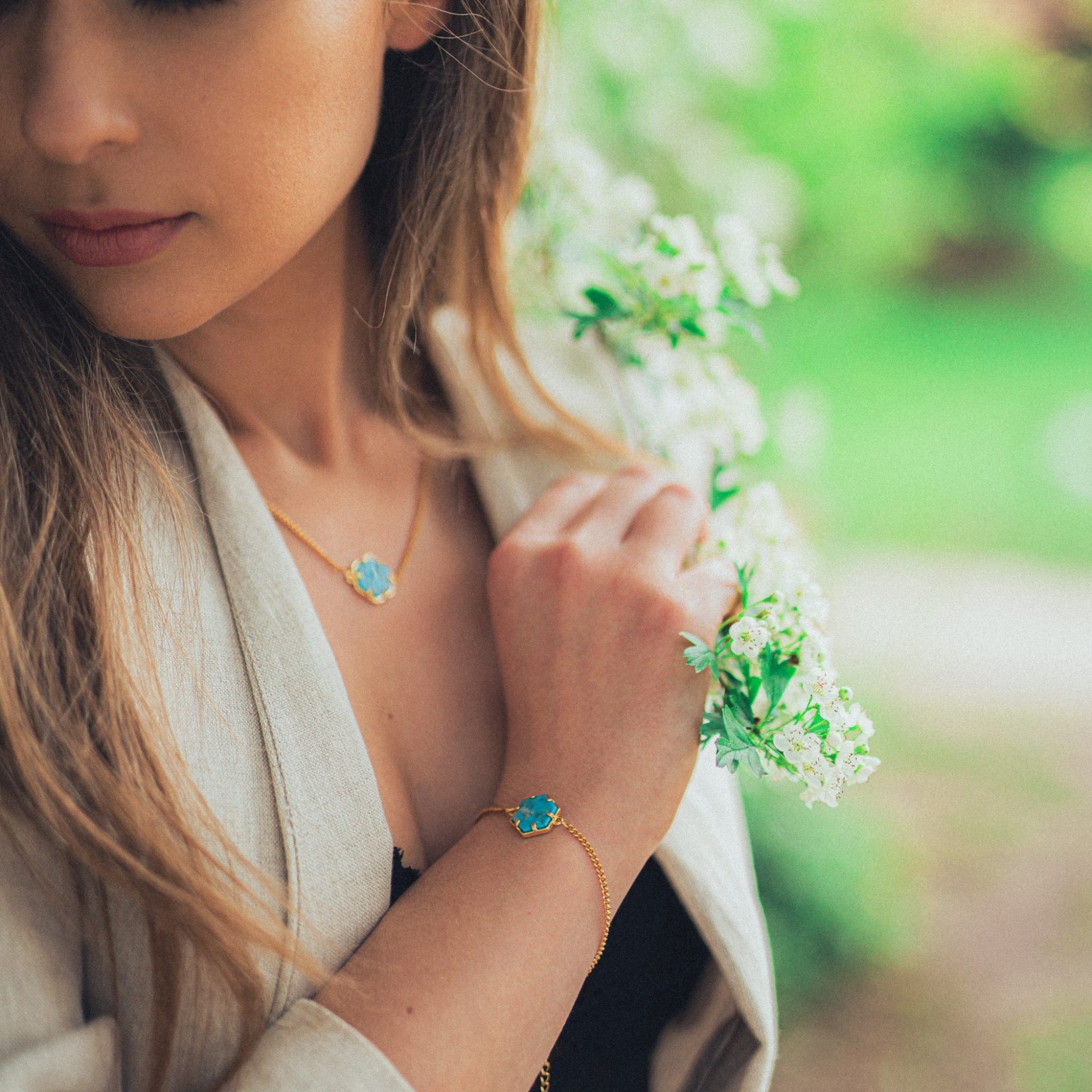 Bracelet Hexalia en pierres Turquoise