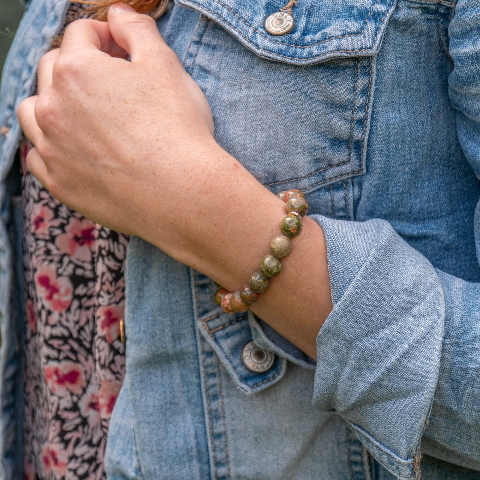 Bracelet Kamelia en pierres Unakite