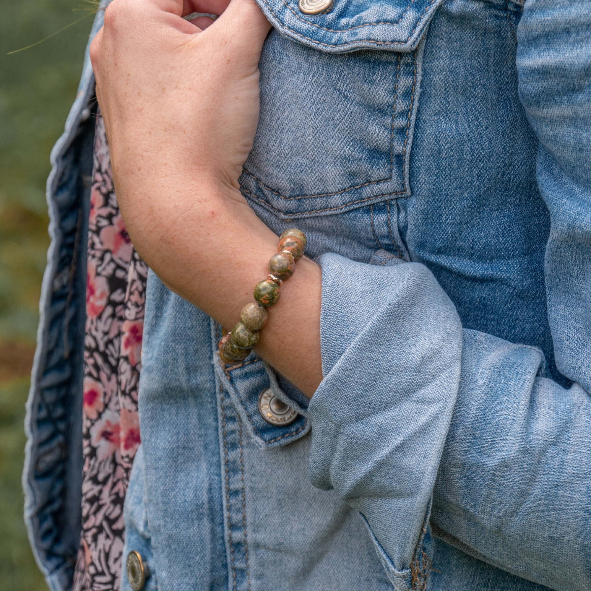 Bracelet Kamelia en pierres Unakite