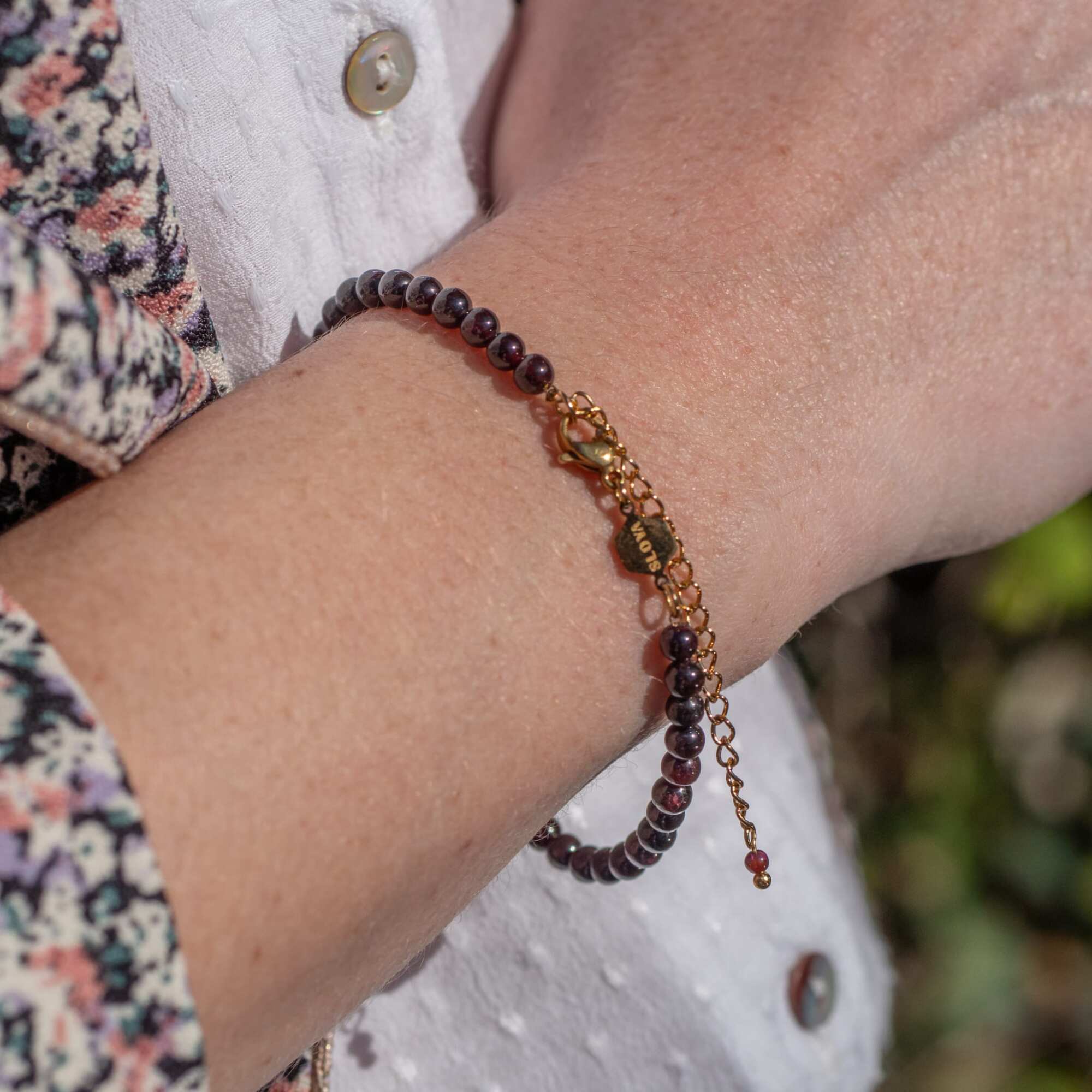 Bracelet Serena en pierres Grenat