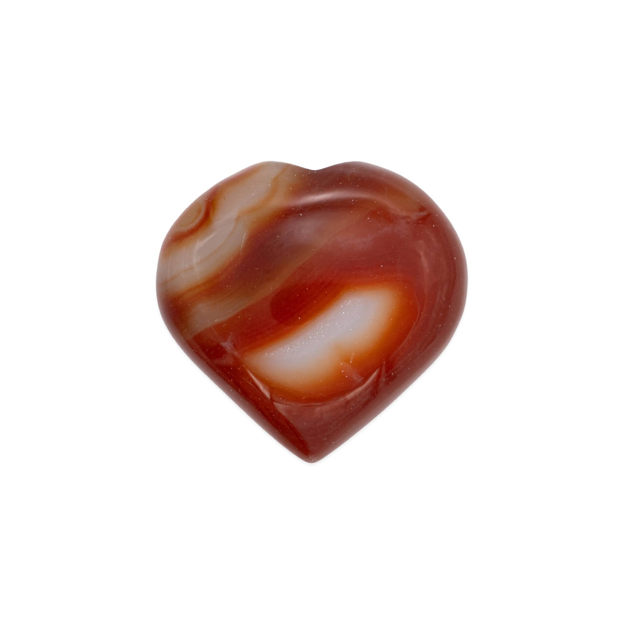 Coeur poli en pierre Cornaline