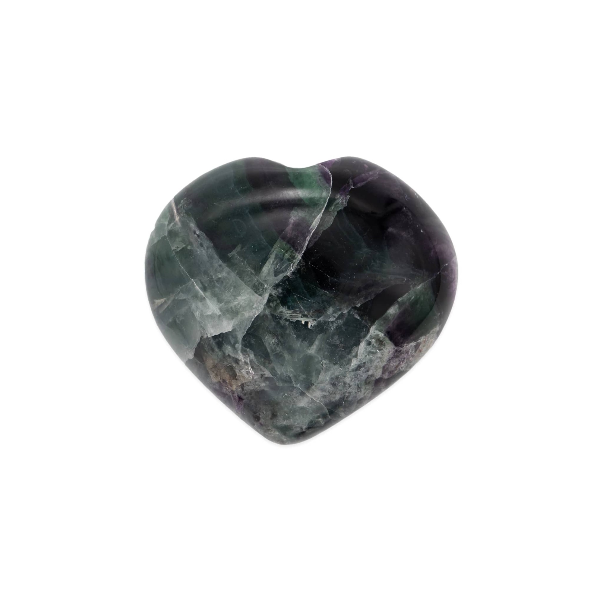 Coeur poli en pierre Fluorite