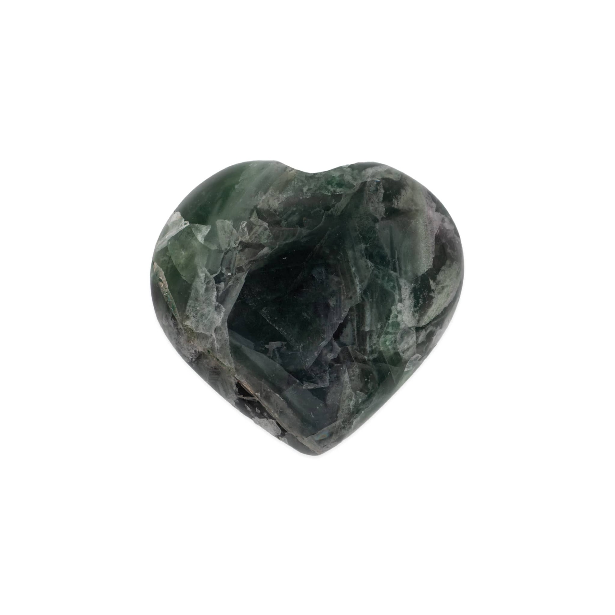 Coeur poli en pierre Fluorite