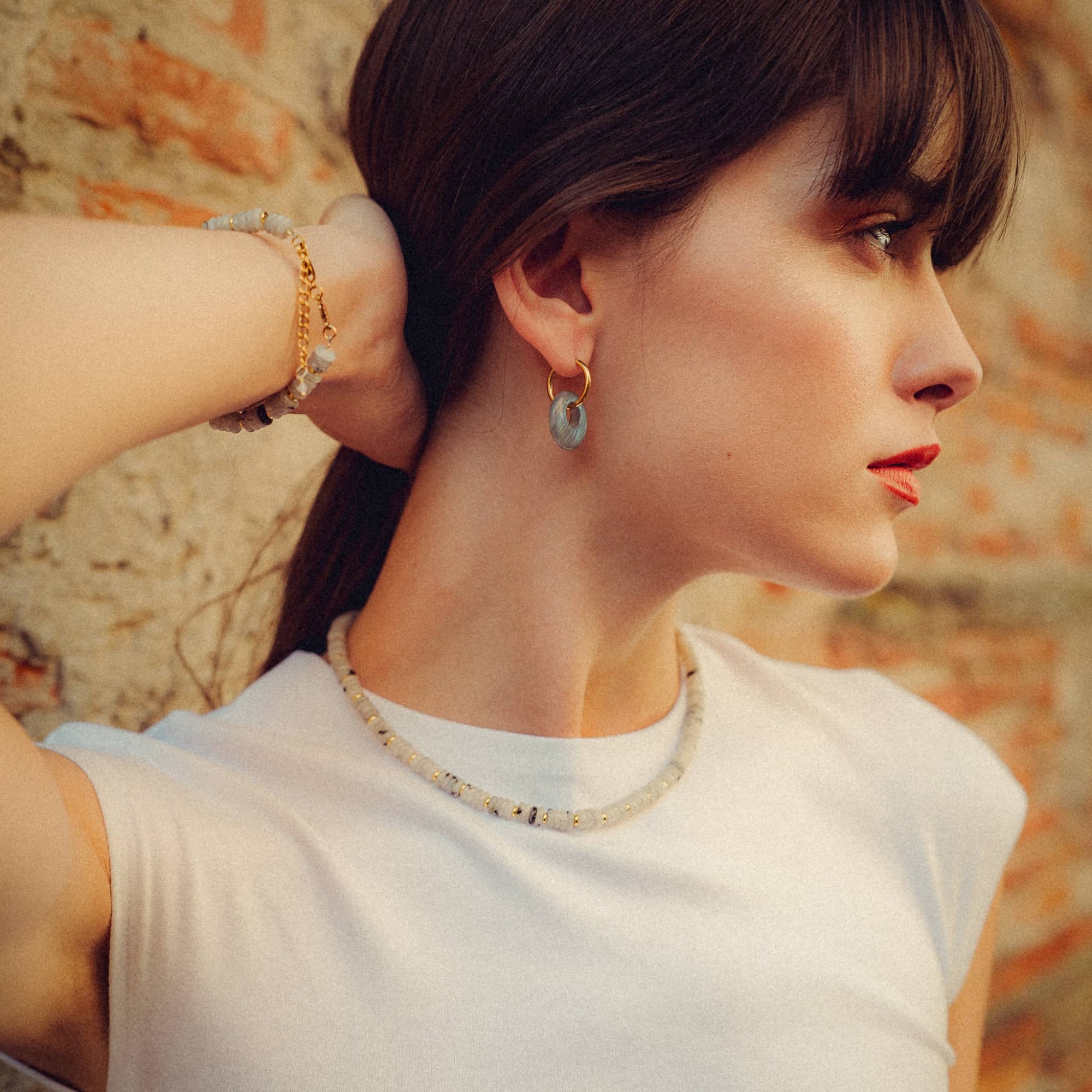 Collier Blima en pierres Labradorite