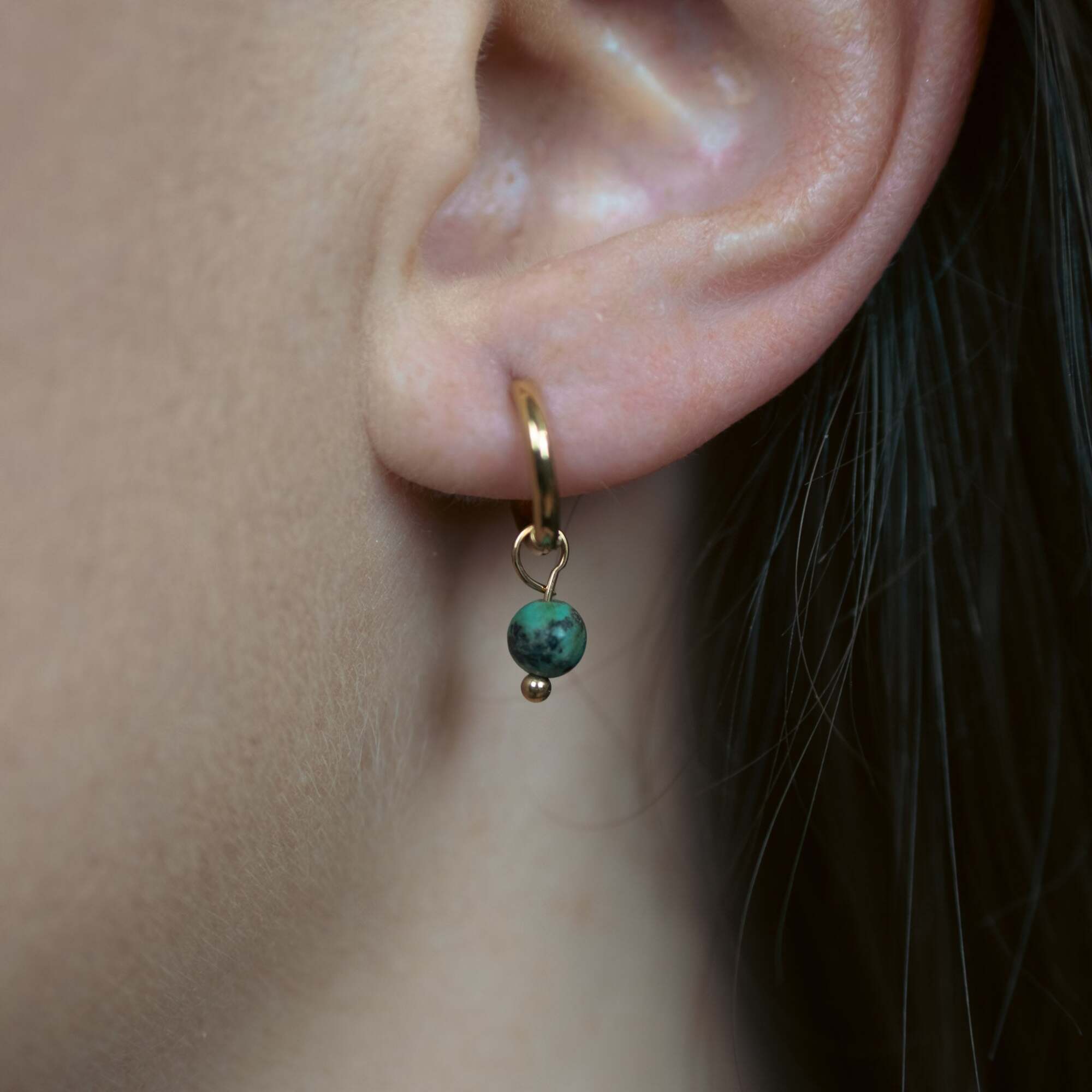 Collier, bracelet et boucles d'oreilles Serena en pierres Turquoise Africain