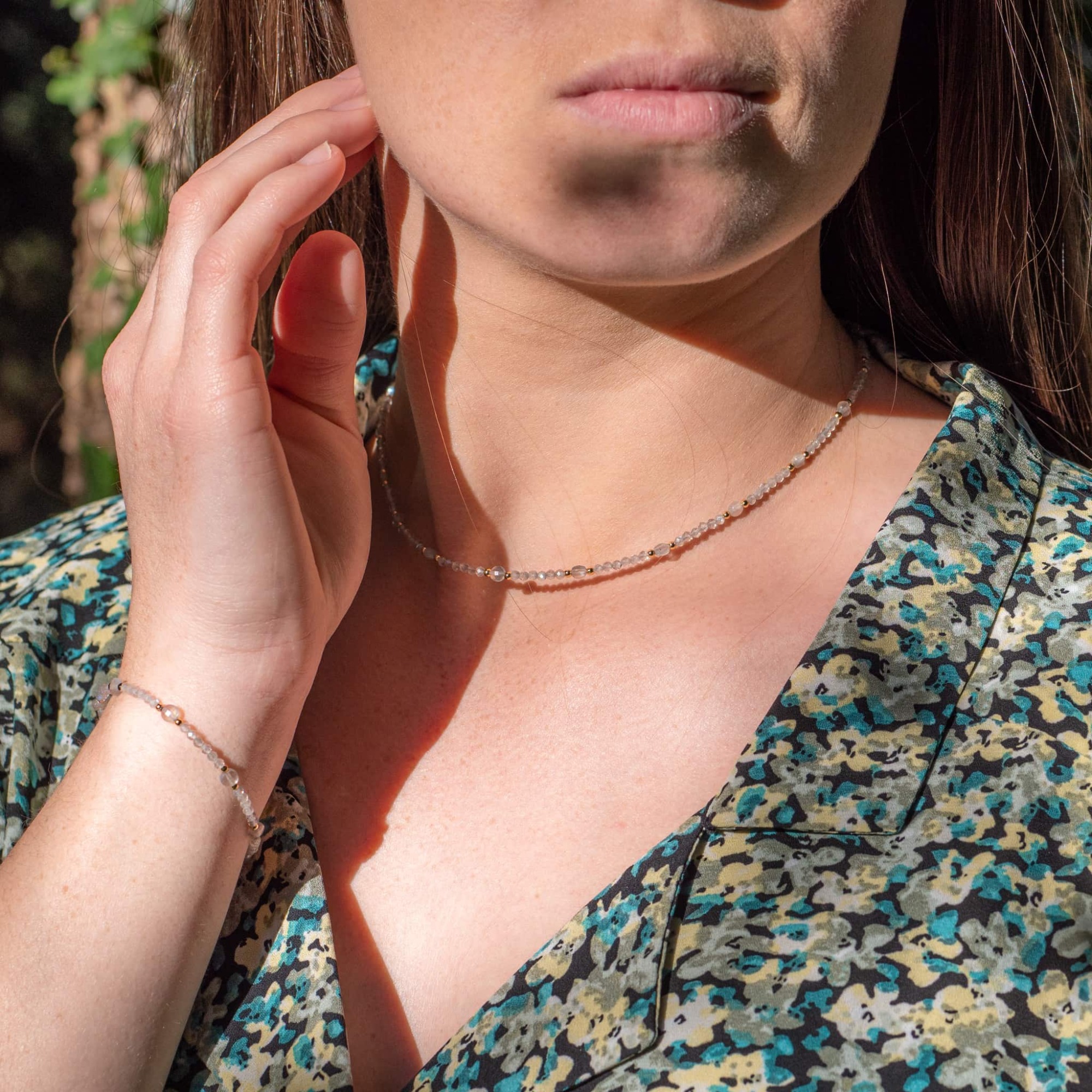 Collier et bracelet Paloma en pierres Labradorite