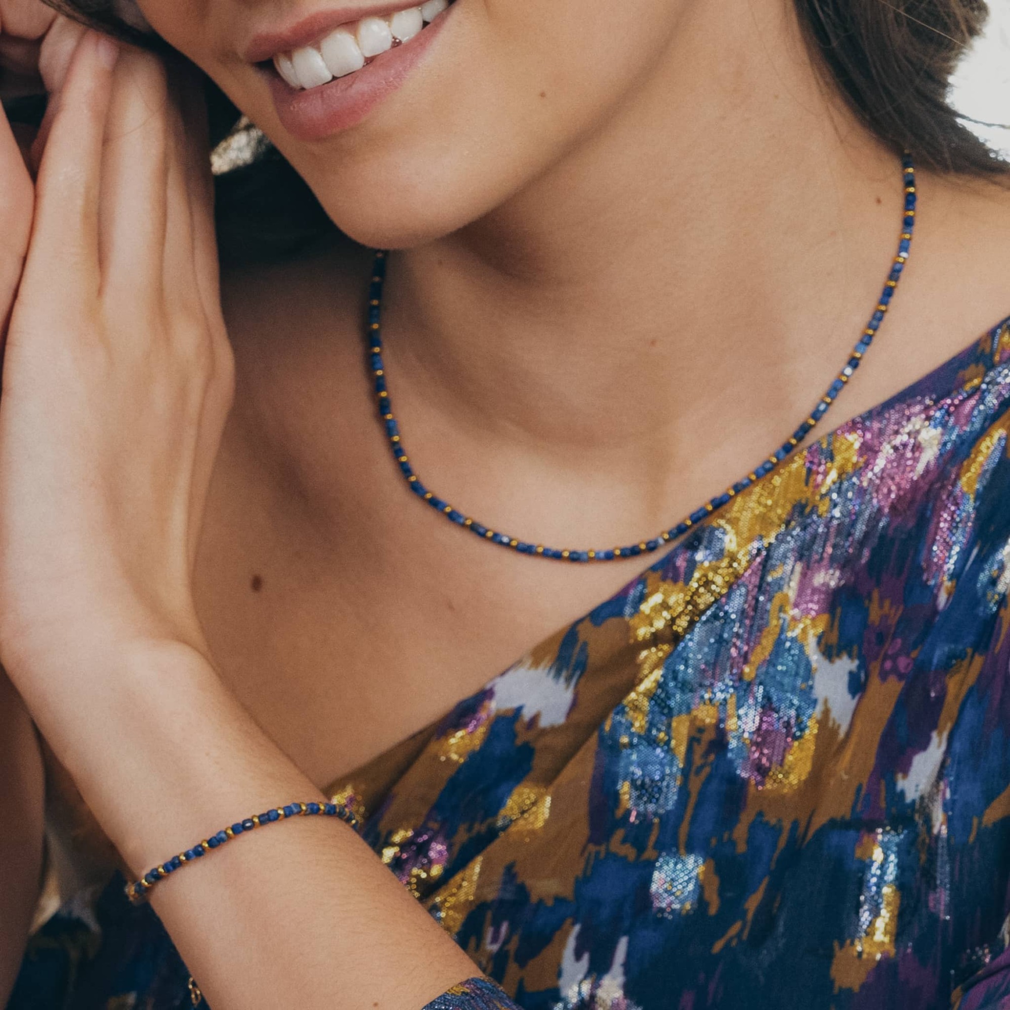 Collier Karia en pierres Lapis-lazuli