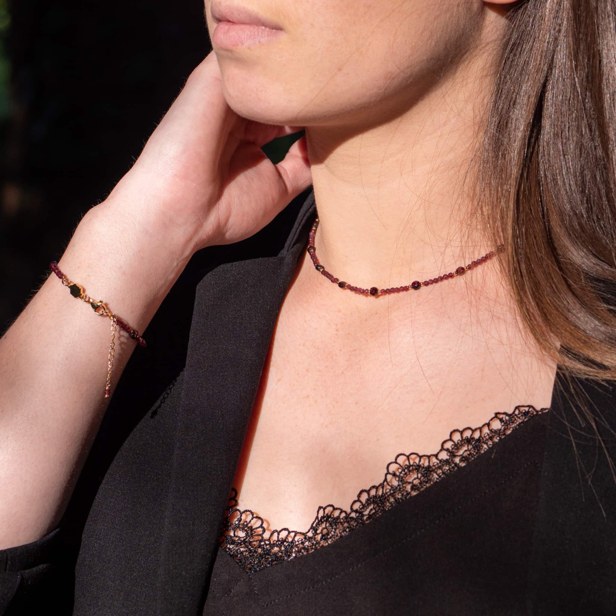 Collier Paloma en pierres Grenat